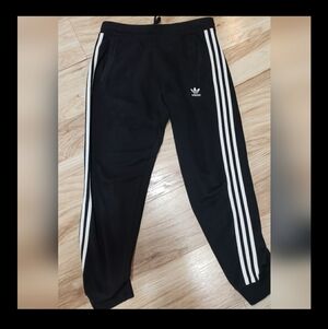 Adidas Men Large Joggers Dark Blue Drawstring Waist Comfort Outdoors